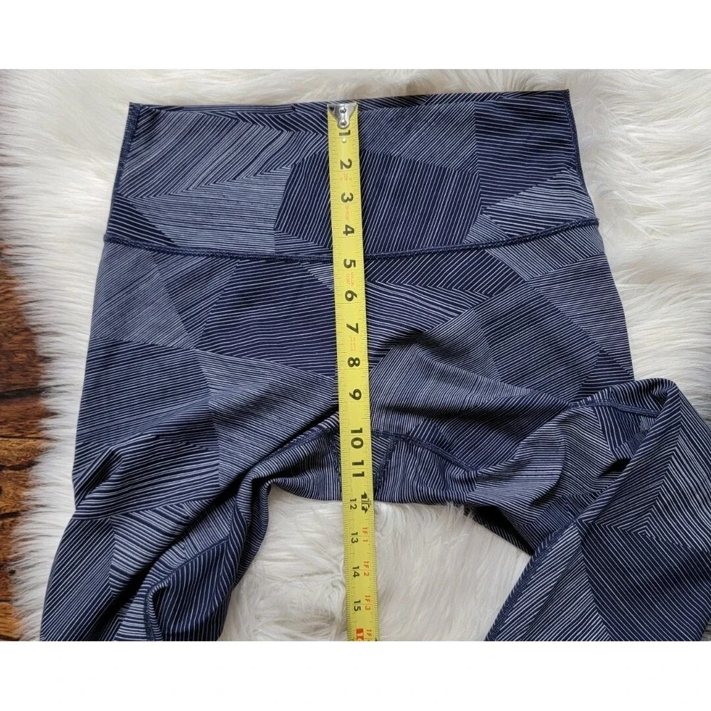 Lululemon Wunder Under Hi-Rise Crop Tight Women's Size 8 Etch Hail Midnight Navy